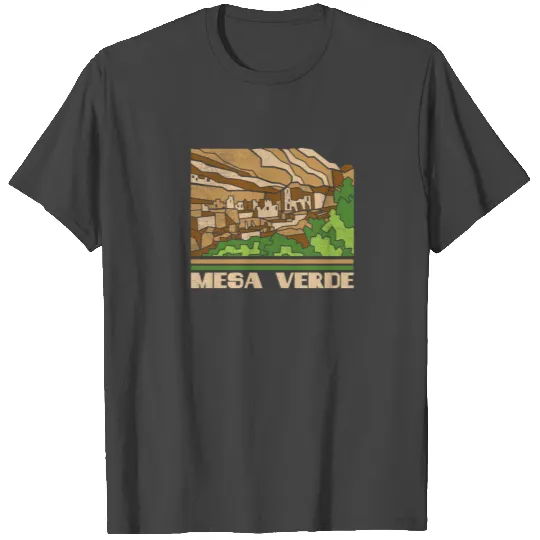 Mesa Verde National Park Skyline Retro Cityscape 7 T Shirts
