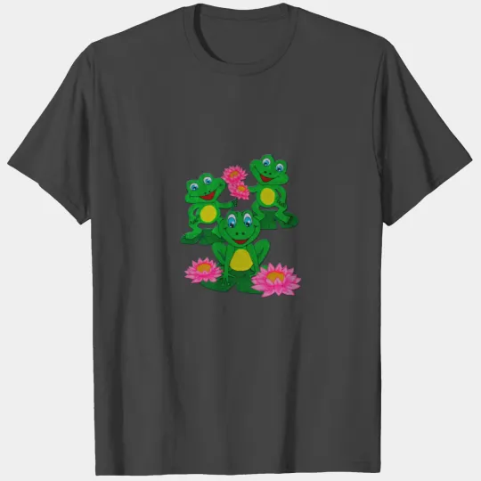 HAND PAINTED FROGS ON WATERLILY T Shirts