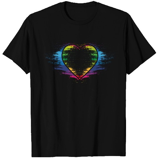 Rainbow heart T Shirts