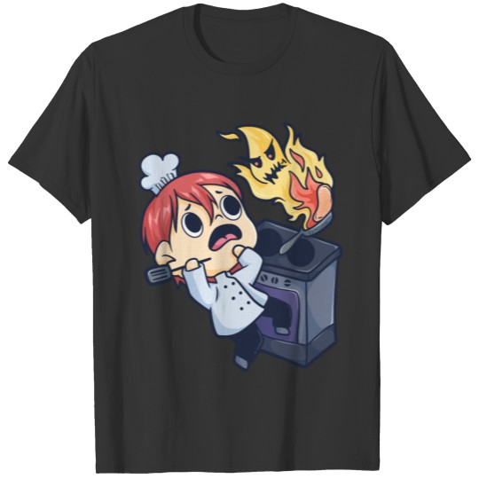 funny cooking kitchen fire stove gift T Shirts