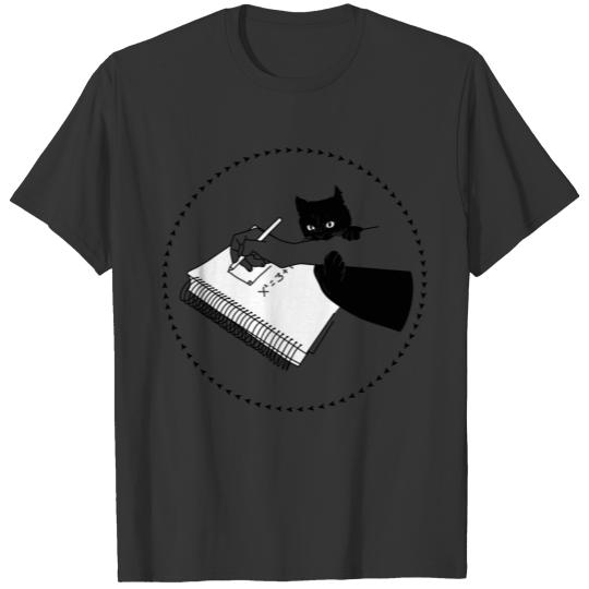 Cat interrupting study T-shirt