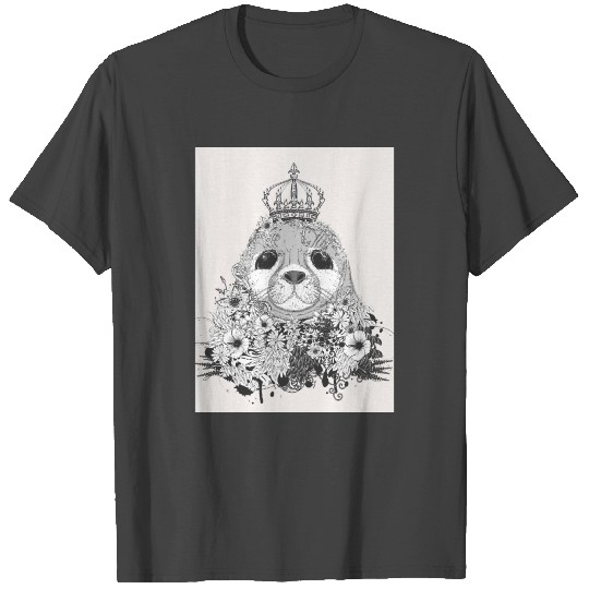 small seal with a floral crown T Shirts