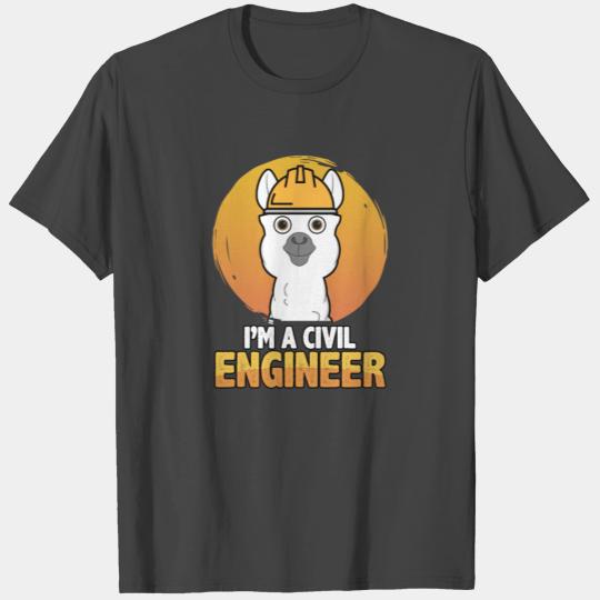 Civil engineer Alpaca cool funny bright eyes gift T Shirts