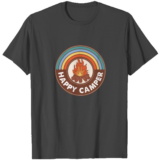 Happy Camper Campfire Happy Camping Nature Lover T Shirts