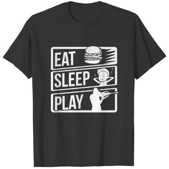 Biathlon Skiing Riffle Shooting Eat Sleep Play T-shirt
