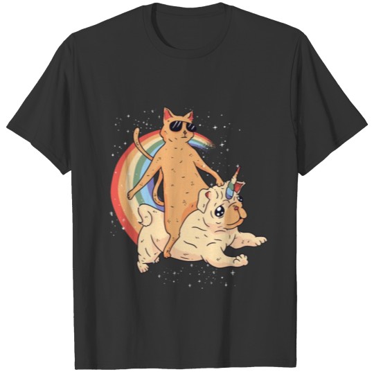 Cat Riding Unidog T-shirt