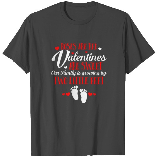 Pregnancy Announcement Red Roses Sweet Valentines T Shirts