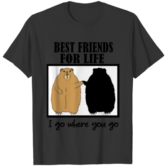 Groundhog Day Best Friends Shadow Funny Saying T Shirts