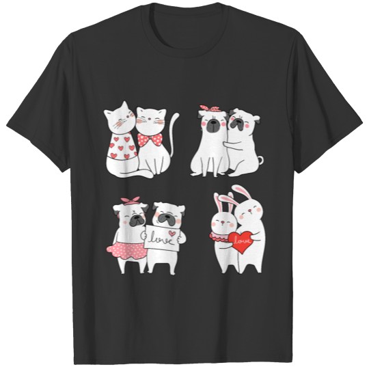 Cute Animal Couples In Love - Valentine's Day T Shirts