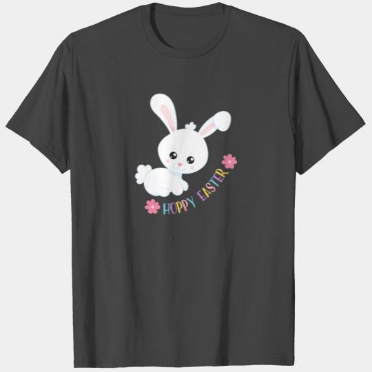 Kids Easter Hoppy Easter Bunny White Bunny T Shirts