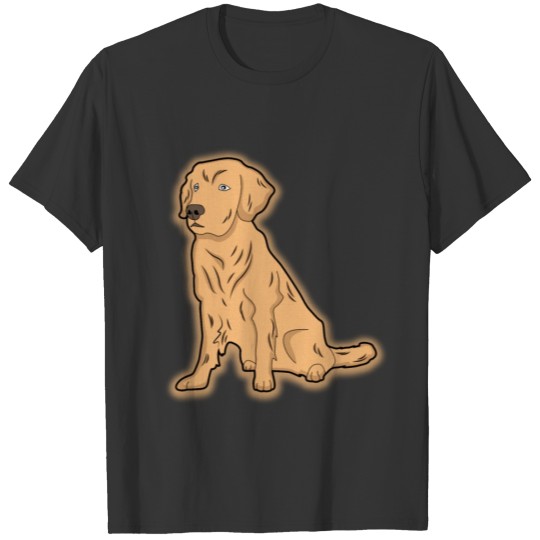Golden retriever, smart cute furry pet dog present T-shirt
