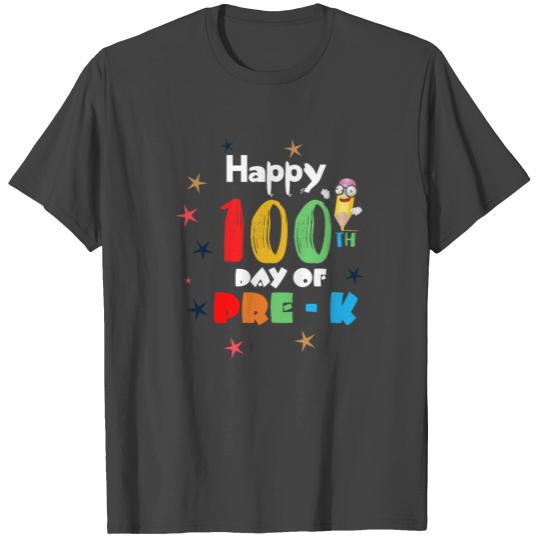 Happy 100th Day of Pre-K Teacher,Kids,Students Fun T Shirts