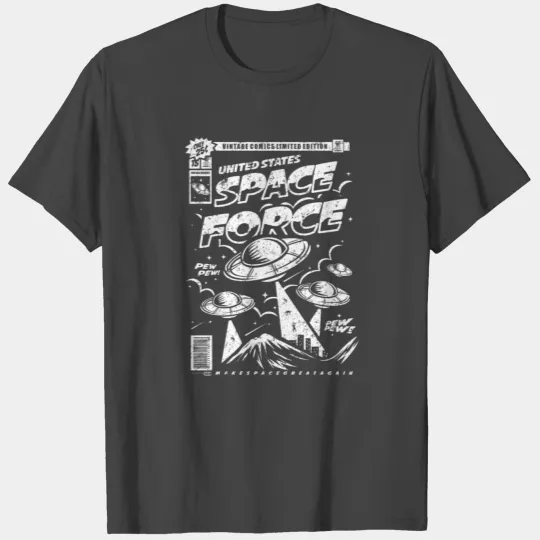 Space Force Product. Retro Style Print T Shirts