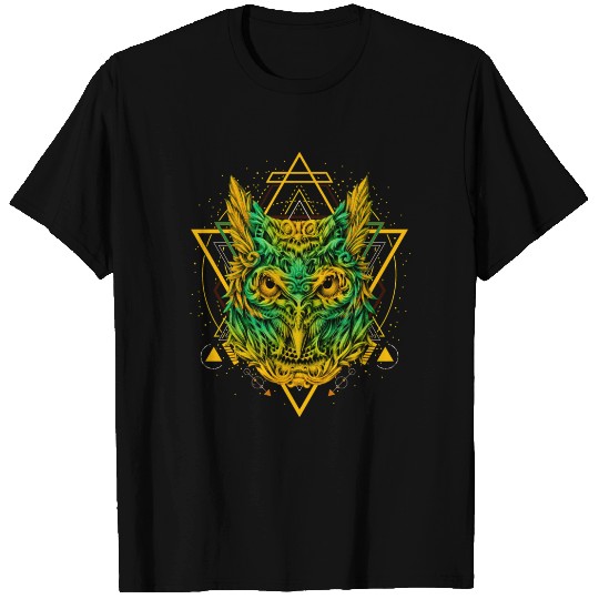 Tribal Owl T Shirts Sacred Geometry Astrology
