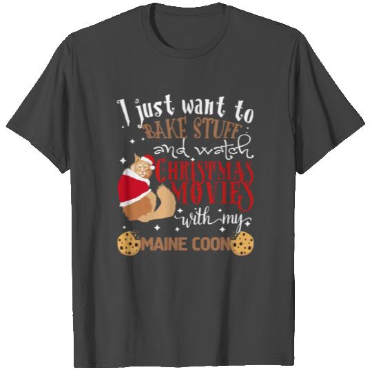 Watch Christmas Movies With My Maine Coon Cat Love T Shirts