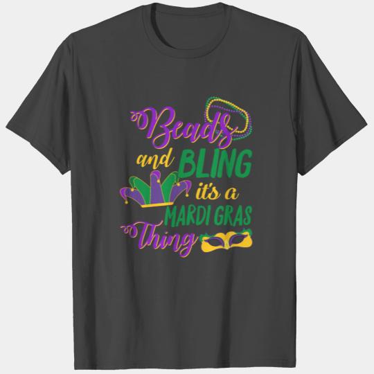 Beads and Bling It's a Mardi Gras Thing Nola New T Shirts