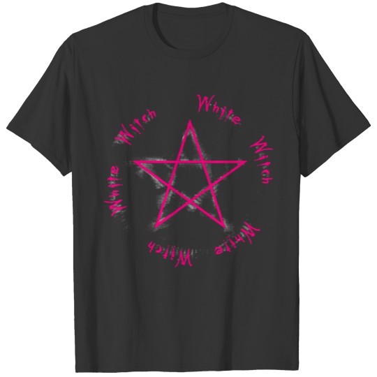 White Witch - pink pentagram T Shirts