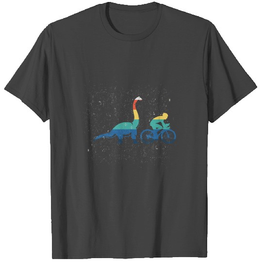 Retro Brontosaurus Dino Biking Gift Design T Shirts