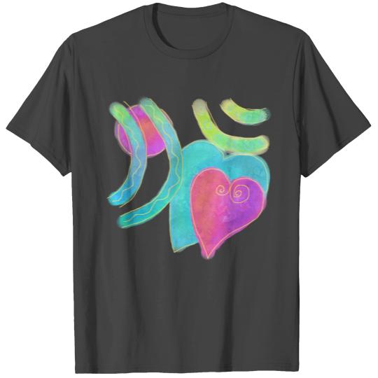 Love Colorful Abstract Wearable Art T Shirts