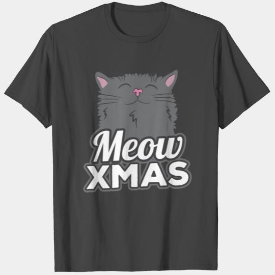 Funny Cat Meow Kitty Pet Christmas Xmas Holiday T Shirts