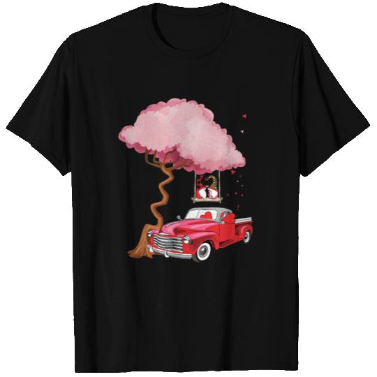 Gnomes red truck tree - Valentine's day T Shirts