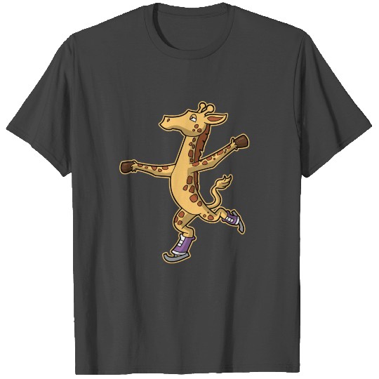 Figure Skating Giraffe Ice Skate Cute Animals T Shirts