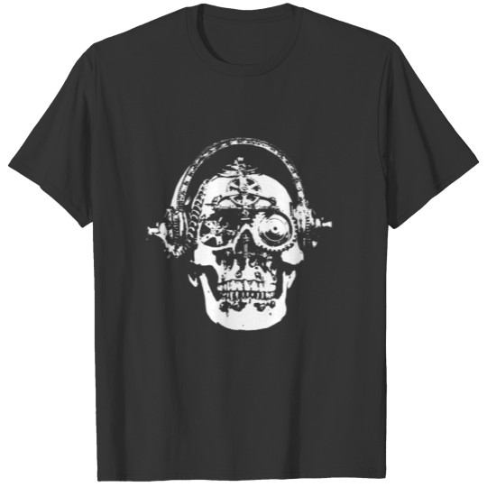 Steampunk Mechanical Skull graphic T-shirt