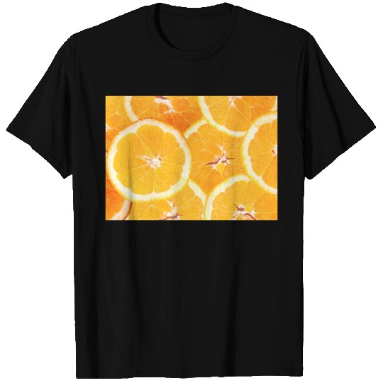 Image Of Slice Orange Fruit Background T Shirts