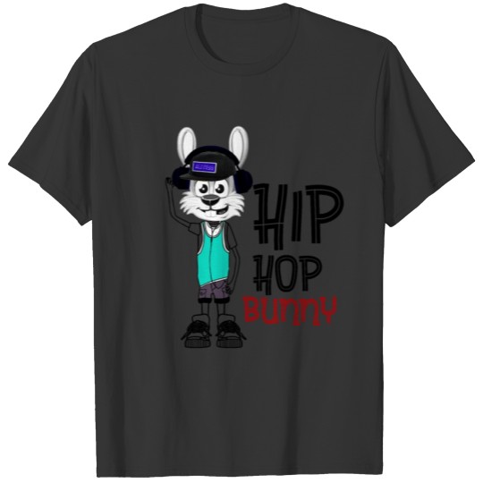 Hip Hop Bunny Cute Funny Cartoon Character Cloths T-shirt