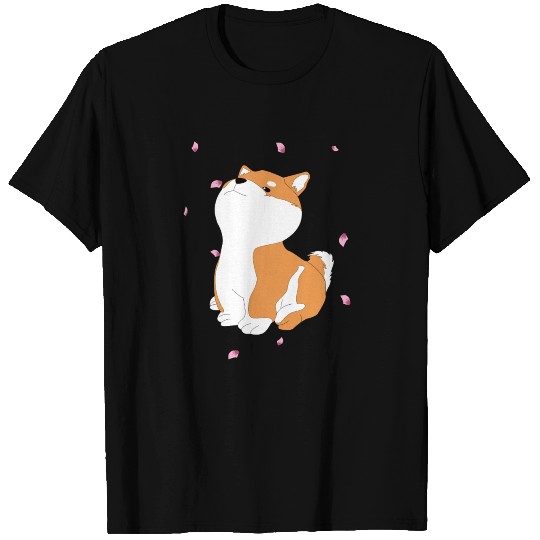 Shiba Inu Cherry Blossom T Shirts