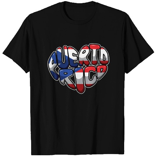 Puerto Rico Heart - Boricua Love T Shirts