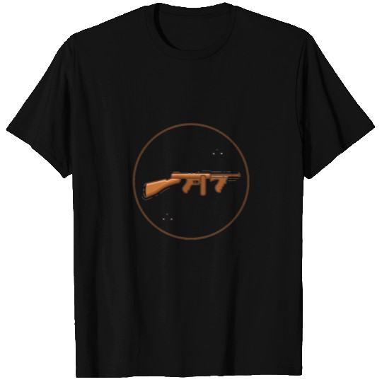Line art automatic gun icon T Shirts