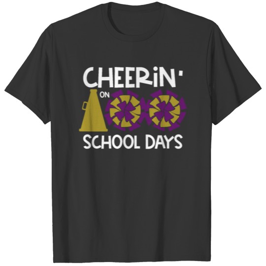 Best 100th Day of School Cheerleader Cheering on T-shirt