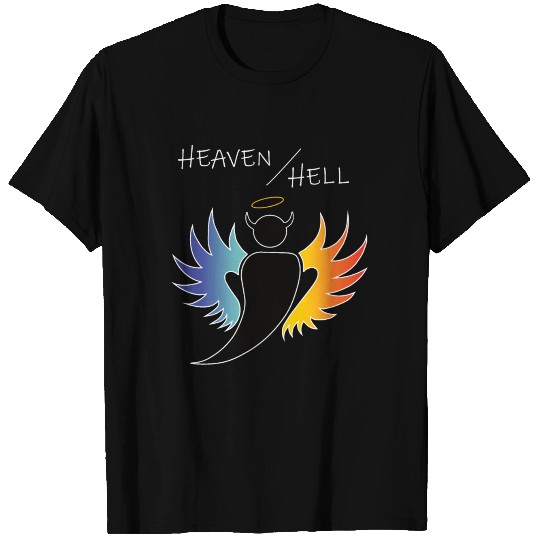 heaven hell angel devil good evil fire water T Shirts