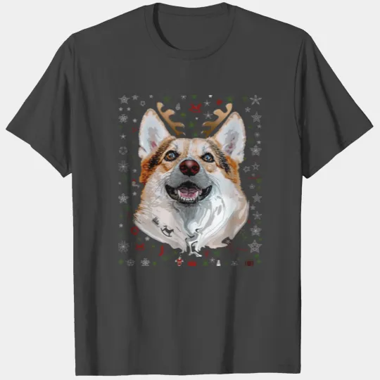 Corgi T Shirts Corgi Reindeer Ugly Christmas Gift F