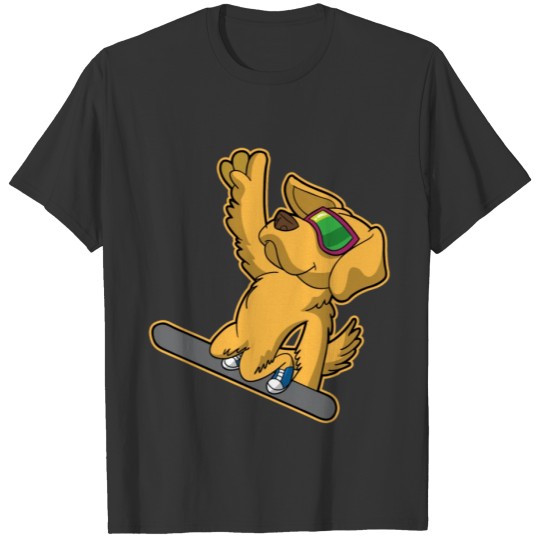 Snowboarding Golden Retriever Winter Sports T-shirt