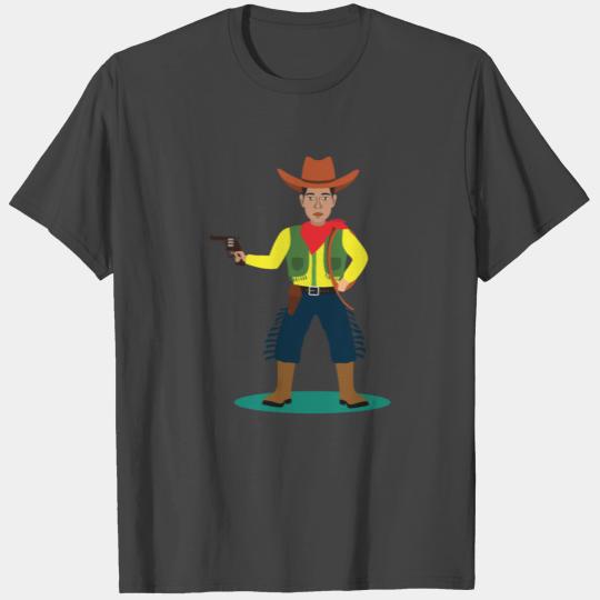 Cowboy costume western wild west revolver T Shirts