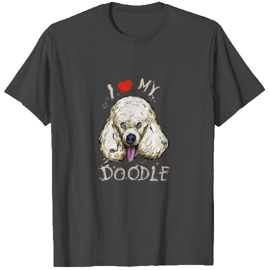 I Love My Goldendoodle Gift Golden Doodle Print T Shirts