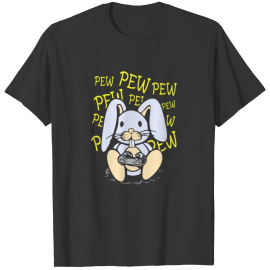 Pew pew Video Gaming Bunny T-shirt