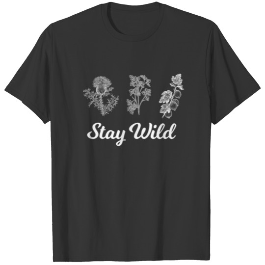 Stay Wild - Wild Plants Black T-shirt
