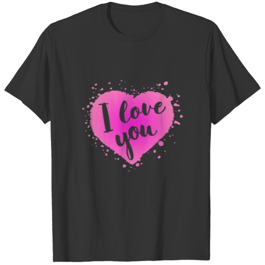 I love you and abstract heart shape T Shirts