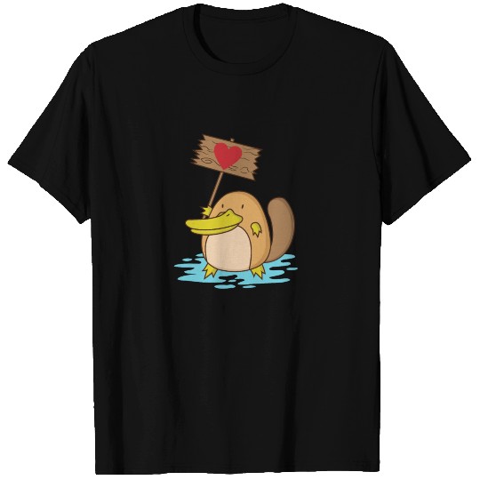 Platypus with heart "Love Demo" T Shirts