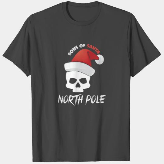 Sons Of Santa Claus North Pole Skull Mens Clothing T Shirts