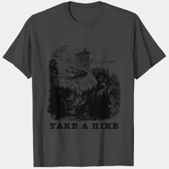 Take a Hike - Mountain Forest White Ink T Shirts