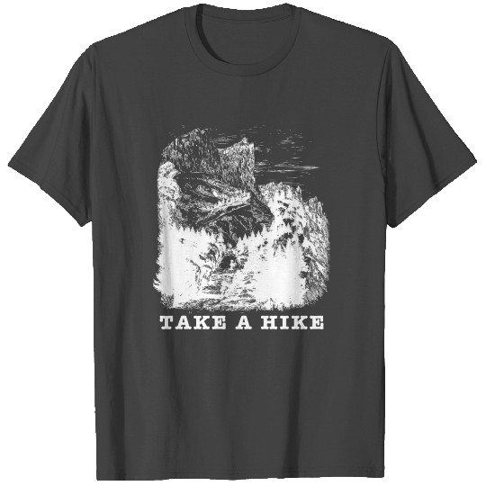 Take a Hike - Mountain Forest Black Ink T Shirts