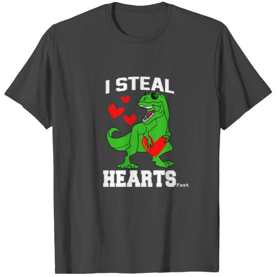 I Steal Hearts Fast Dinosaur For Kids & Adults T Shirts