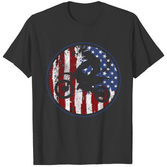 Motocross USA Flag T Shirts