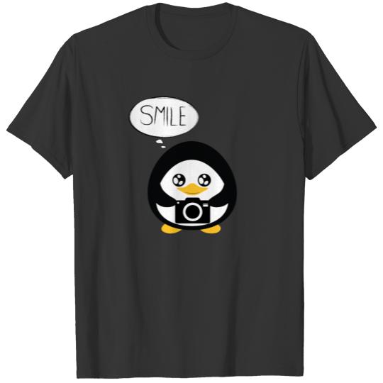 Smile with Penguins Camera T Shirts