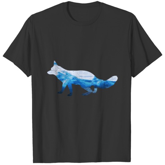 Double Exposure Animal Arctic Fox Funny Gift Idea T-shirt
