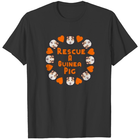 Rescue A Guinea Pig Circle Heart T Shirts